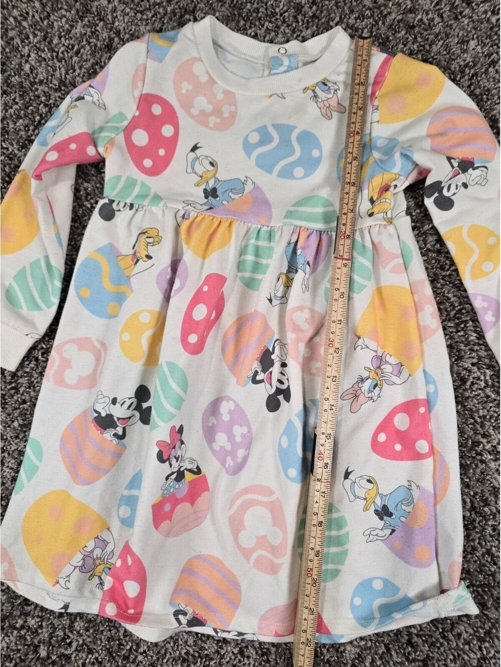 Disney Toddler Girl Sz 4T Knee Length Pastel Easter Egg Dress Mickey and Friends